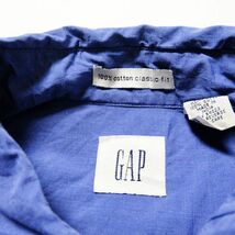 90's ギャップ GAP コットン ボタンダウンシャツ 青系 (L) 長袖 90年代 オールド 旧タグ 白タグ_画像10