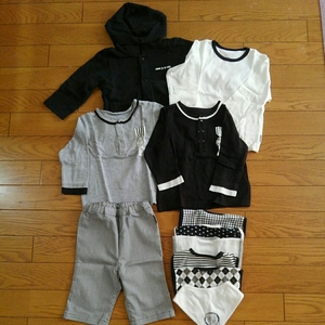  Comme Ca Du Mode 80. pants Parker long sleeve shirt long T 3 sheets baby's bib 6 sheets 11 point set together used 