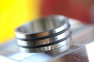 [ free shipping ] size 17 number design stainless steel silver ring No-brand ring accessory { actual article or goods exhibition } #157