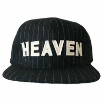 キャップ、送料無料、CAP、ストライプHEAVENキャップ　BK_画像1