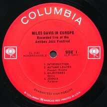 【米オリジナル】MILES DAVIS MONO盤 2EYEラベル IN EUROPE マイルスデイヴィス COLUMBIA 名盤 HERBIE HANCOCK_画像3