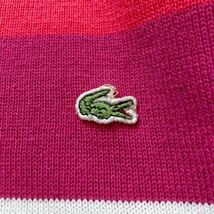 90’s〜LACOSTE ラコステ ヴィンテージ コットン ニットセーター 40 サイズ Lサイズ相当 レディースボーダー 刺繍 ロゴ カラフル フランス_画像6