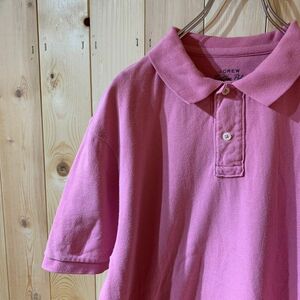 [KWT2385] J.CREW vintage polo ポロシャツ メンズ ピンク L ポス