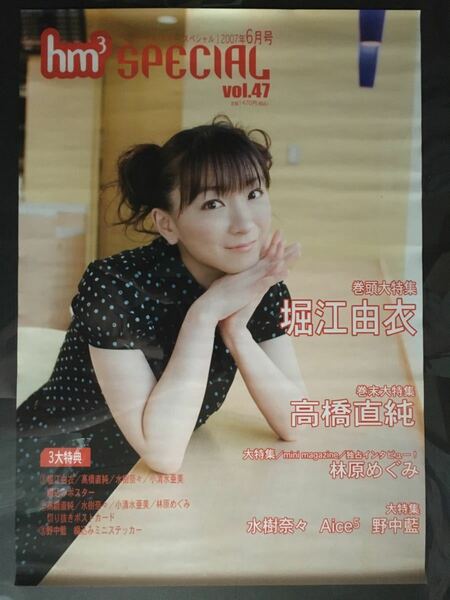 堀江由衣 A2 ポスター hm3 SPECIAL スペシャル Vol.47 2007年6月号 音楽専科社 ほっちゃん 声優ポスター