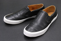 美品 コーチ COACH 「PARKER SLIP ON/パーカースリッポン FG1452」牛革 パンチングレザースリッポン/スニーカー 黒 10D/27cm_画像1