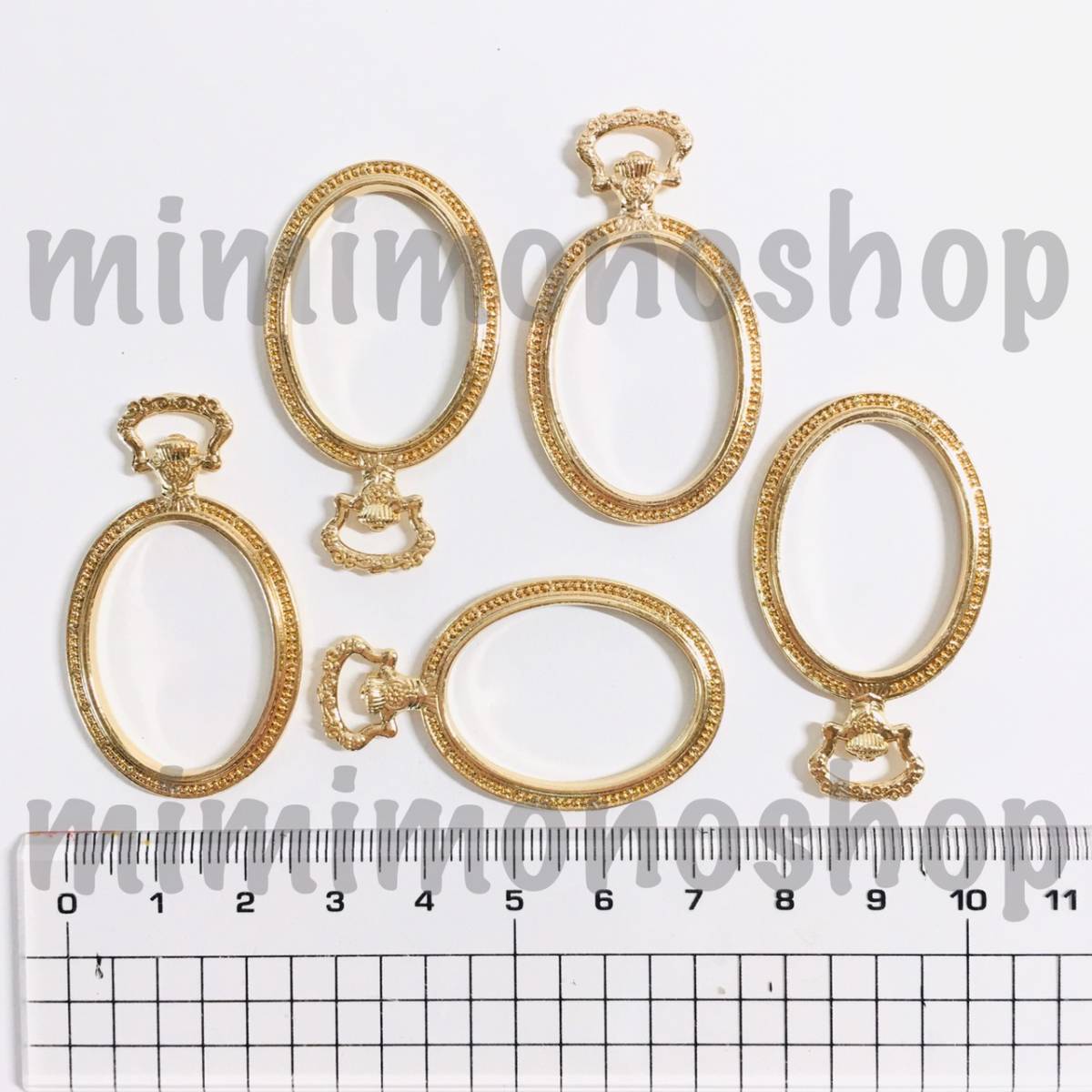 h114★New★Buy it now★Charm [Resin empty frame/opal shaped pocket watch small 5 pieces/gold] Handmade accessories Metal parts Materials Materials Materials, hand craft, handicraft, beadwork, metal parts