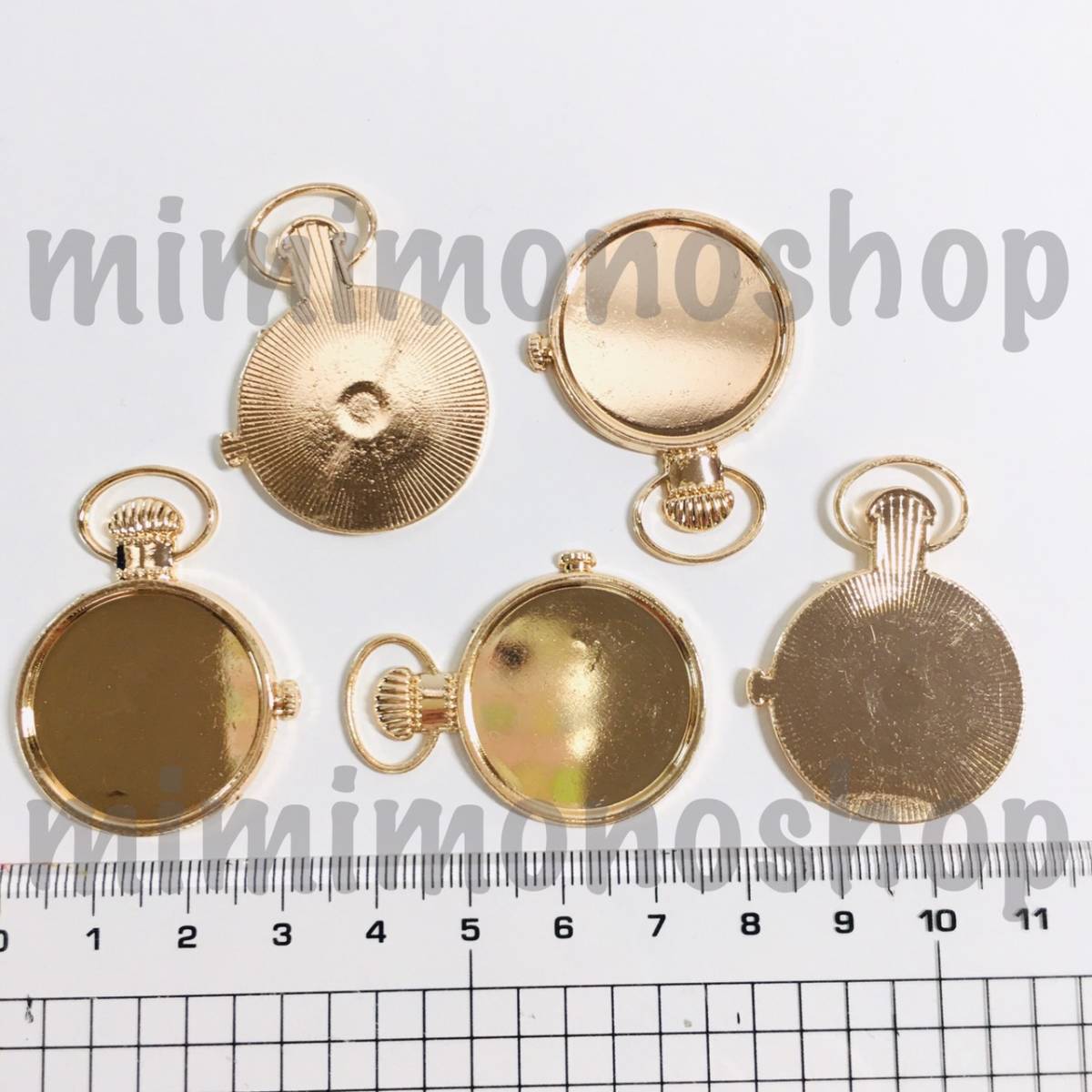 h186 ★New item★Buy it now★Charm [Resin meal plate resin frame / 5 pocket watches / Gold] Handmade metal parts materials ingredients, Handcraft, Handicrafts, Beadwork, Metal parts