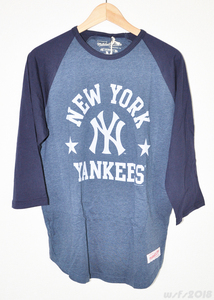 【野球/MLB/未使用品】ニューヨークヤンキース ラグランシャツ【mitchell&ness/ミッチェルアンドネス】new york yankees