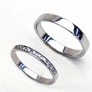 プラチナダイヤペアリング　結婚指輪　マリッジリング　刻印　送料無料