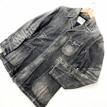 00s ☆ リーバイス ☆ LEVIS デニム テーラード ジャケット ブラック L 現代的なデザイン◎ ヴィンテージ加工が痺れる♪ アメカジ■B247_画像1