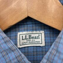 エルエルビーン ☆ L.L.Bean 00s 半袖 ボタンダウン チェック シャツ グレー ネイビー Sサイズ アウトドア アメカジ キャンプ■CC195_画像5