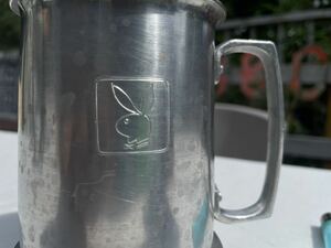 * Vintage /1970s/ Play Boy / aluminium / beer mug /playboy/ Play Boy Club /USA/ nude pin nap*