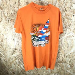 FA136【2003】SCREEN STARS 80年代 紙タグ Tシャツ Mサイズ [平置き 身丈約70cm 身巾約47cm] オレンジ スクリーンスターズ【120102000055】