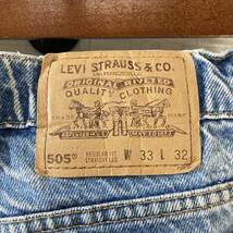 HB421【2003】LEVI'S 505 青 レギュラーフィット W33 L32 刻印不明 デニム パンツ 古着 リーバイス ジーンズ ブルー【130102000022】_画像6