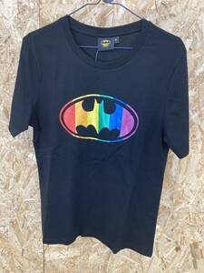 HA116【2003】バットマン Tシャツ XLサイズ プリント キャラクター ロゴ コットン BATMAN DCコミックス 丸首 黒 ブラック【220102000062】