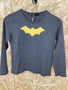 HA45【2003】バットマン Tシャツ 8サイズ 子供用 プリント キャラクター ロゴ コットン BATMAN DCコミックス 丸首 グレー【120102000063】