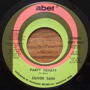 Soul Funk 45 ★★ OLIVER SAIN - PARTY HEARTY / SHE'S A DISCO QUEEN（ABET）★★ US ソウル ファンク 7” シングル盤