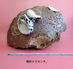 ★値下げ★　伊万里　色絵素地の陶片と窯道具のくっつき　面白い発掘品!