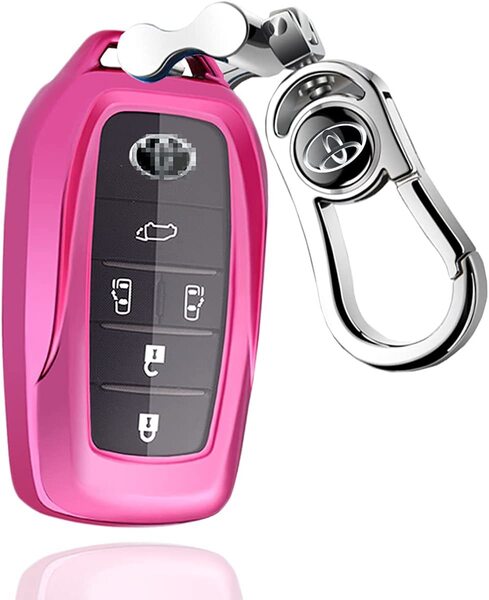 『送料無料』TOYOTA トヨタ キーケース 新型ハリアー 80系 アルファード 30系 ベルファイヤー 30系 キーホルダー キーカバー ピンク AM