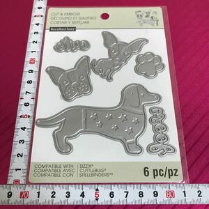 ★新品★Recollections★6種類のダイセット 可愛いワンちゃん 犬 フレーズ スクラップ シジックス(sizzix)OK