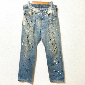 (^w^)b リーバイス ペイント デザイン 501 デニム ジーンズ ジーパン ボトムス Levi's 80s 90s ヴィンテージ 脇割り 赤タブ ボタンフライ 