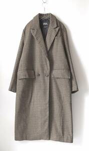 ZARA: thousand bird .. long Chesterfield coat / wool ./ Zara / size M