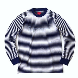 送料無料☆国内正規品☆激レア☆着用1回のみ☆極美品☆Supreme☆15aw☆striped logo l/s top☆border☆small☆box☆nike☆acg☆north