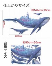 hesperus　ウォールステッカー YAC014　ブルー親子クジラ　夢幻世界　動物　癒す　DIY 壁紙　インテリアシート　剥がせる　送料無料_画像6