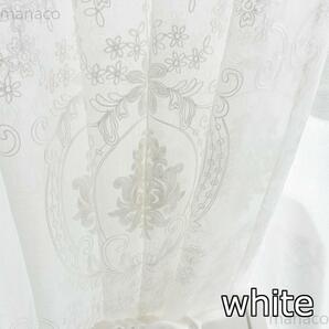 トルコ刺繍 1枚 ホワイト 高級 レース カーテン のれん ミラー 突っ張り棒の画像2