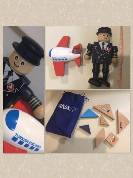 トルコ航空　TURKISH AIRLINES ANA 非売品　木製おもちゃ 3点