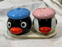 レア 当時物 2003年 ミスタードーナツ 非売品 PINGU ピングー&ピンガ 陶器 ミニポットセット 小物入れ 未使用 箱無ノベルティ/コレクション_画像2