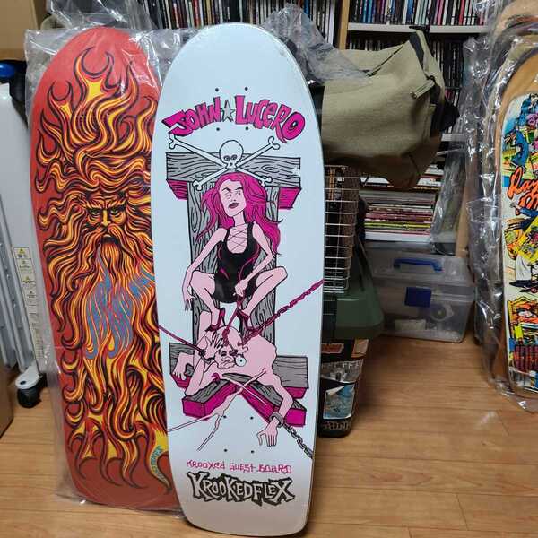 クルキッド限定ゲストモデル KROOKED Lucero Guest Skateboard Deck 10.25 x 31 WHITE Variflex Gonz Pig Old Skoolマークゴンザレス