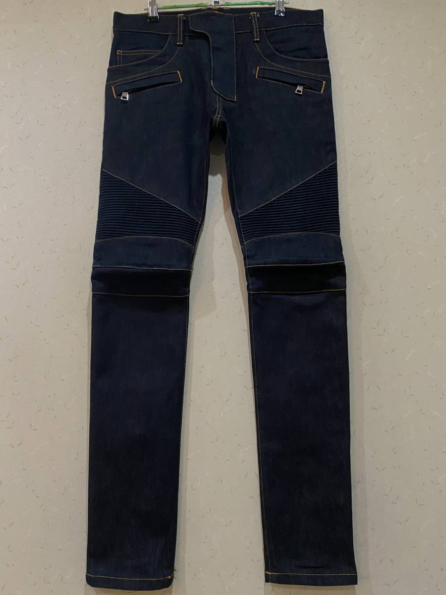 16800円高価買蔵 【本物新品保証】 BALMAIN バルマン バイカーデニム