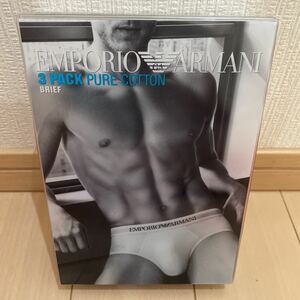 送料無料 新品未使用 エンポリオアルマーニ ボクサーブリーフ　3枚セット　Mサイズ　黒　赤　白　EMPORIO ARMANI ピュアコットン　メンズ