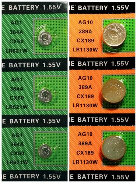 アルカリLR621ボタン電池３個＋アルカリAG10ボタン電池３個［ゆうパケット］SR621SW互換 SR1130SW互換