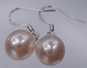 R358 White Mitue Natural Pearl Серьги 7,8*9,0 мм Жемчужина