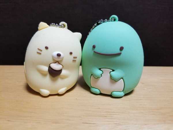 すみっコぐらし とかげのお家 ラバーマスコットキーチェーン ねこ とかげ(本物) 2種セット