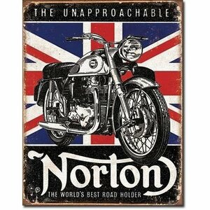 ブリキ看板/ NORTON - BEST Roadholder 1953 ティンサインプレート サインボード アメリカ雑貨 エンボス ドイツ製 インテリア雑貨 ショップ