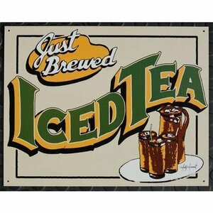 ブリキ看板 MUMMERT ICED TEA 1118 ティンサインプレート ティンサインボード インテリア雑貨 アメリカン雑貨 SHOP エンボス看板