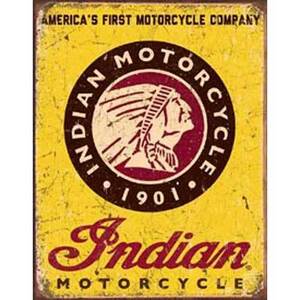 ブリキ看板 /Indian Motorcycles Since 1901 (1934) ティンサインプレート アメリカン雑貨 エンボス看板 インテリア雑貨