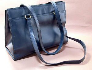  used * lady's bag vinyl made black 