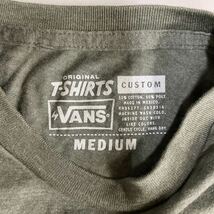 VANS ヴァンズ Tシャツ 未使用 カーキ khaki グリーン バンズ メンズ 半袖 カスタムフィット Mサイズ_画像3