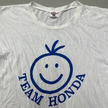 TEAM HONDA YURIGAOKA チームホンダ ヴィンテージ Tシャツ 古着 Lサイズ メンズ 半袖 白 ホワイト 綿100 シングルステッチ_画像2