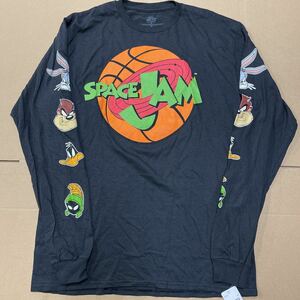 SPACE JAM スペース ジャム Tシャツ Mサイズ LOONEY TUNESルーニーテューンズ ワーナーブラザーズ 未使用 ロンT 長袖 黒 ブラック メンズ