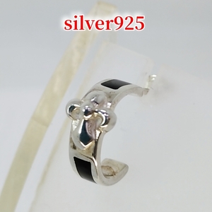 オニキス/フローラル フープ調ピアス シルバー925/silver925 片耳から 激安