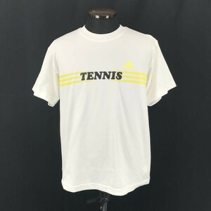 adidas★テニス/半袖Tシャツ【メンズL/白/ホワイト】アディダス◆BG899