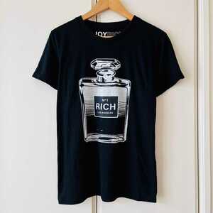 F5909cL《JOYRICH LOS ANGELES ジョイリッチ ロサンジェルス》サイズS クルーネック 半袖Tシャツ ブラック プリントTシャツ メンズ 