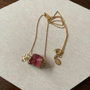 Mini DRUZY necklace-starfish ミニピンクドゥルージー ネックレス 水晶 鉱物 14kgf ヒトデ