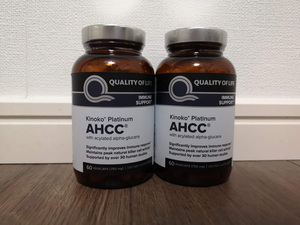 Quality of Life Lab company Kinoko Platinum AHCC 750mg 60 pills x2 piece 