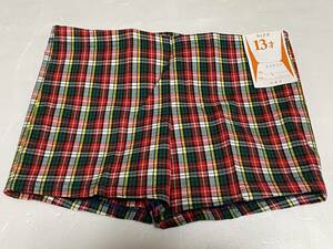  that time thing Showa Retro man swim pants red * green * white * yellow check 13-14 -years old 